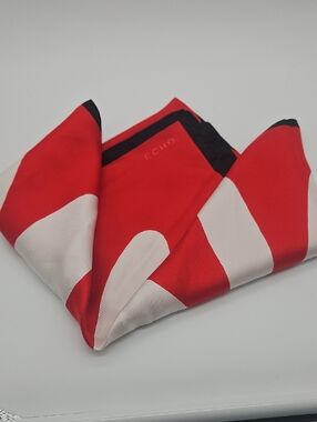 Echo Red, White and Black Graphic Silk Scarf